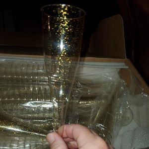 Gold glitter champagne flutes